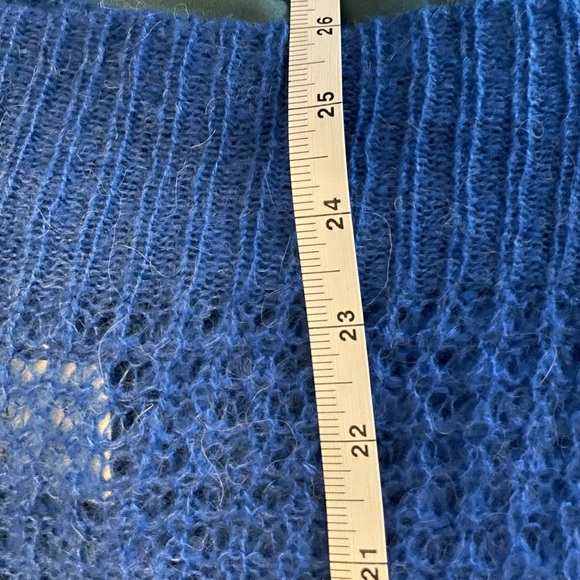 Free People Lulu Oversize V-Neck Sweater, Blue Parrot, NWOT - Picture 8 of 10